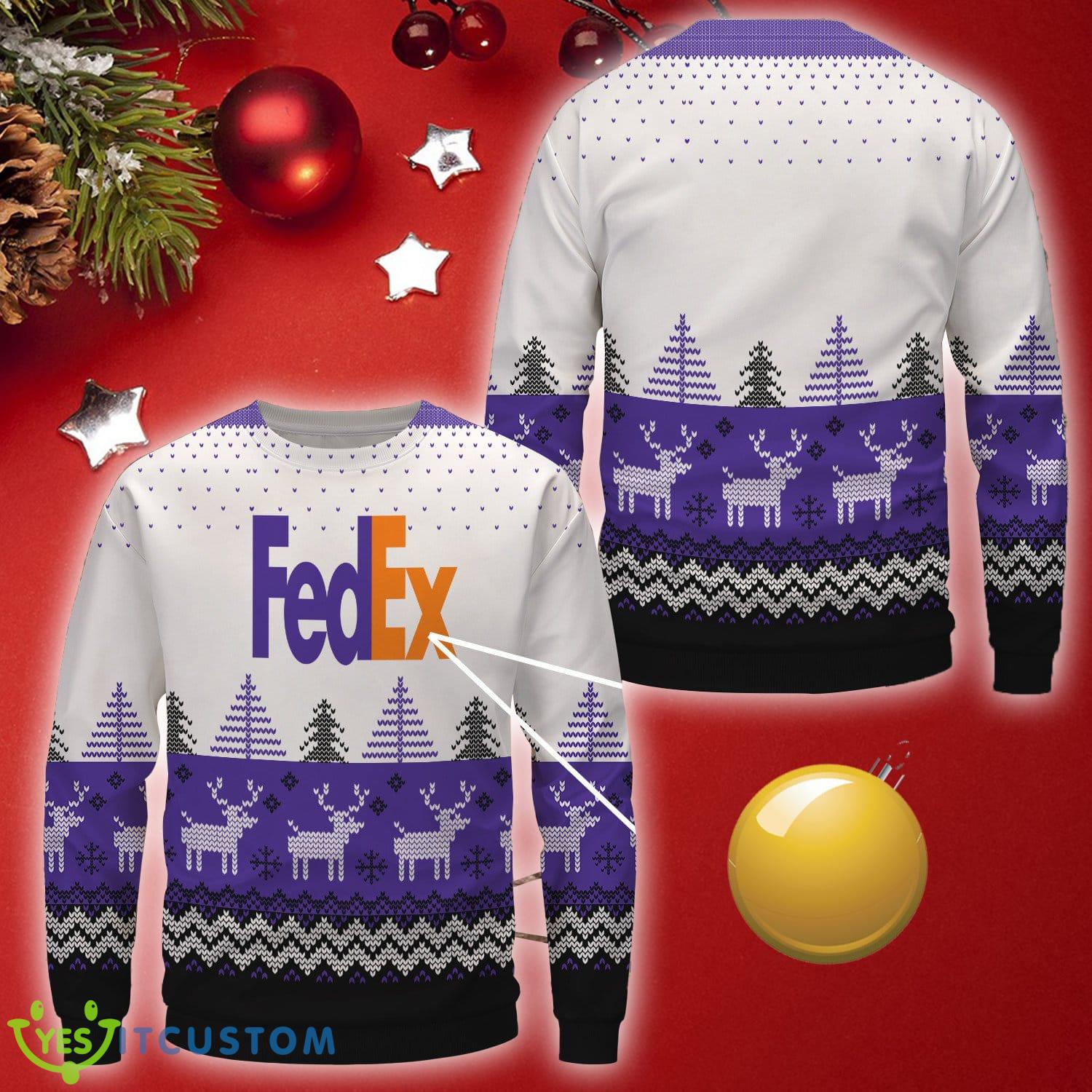 Fedex Wool Logo Style Ugly Christmas Sweater Gift For Men Women - Fedex Wool Logo Style Ugly Christmas Sweater Gift For Men Women