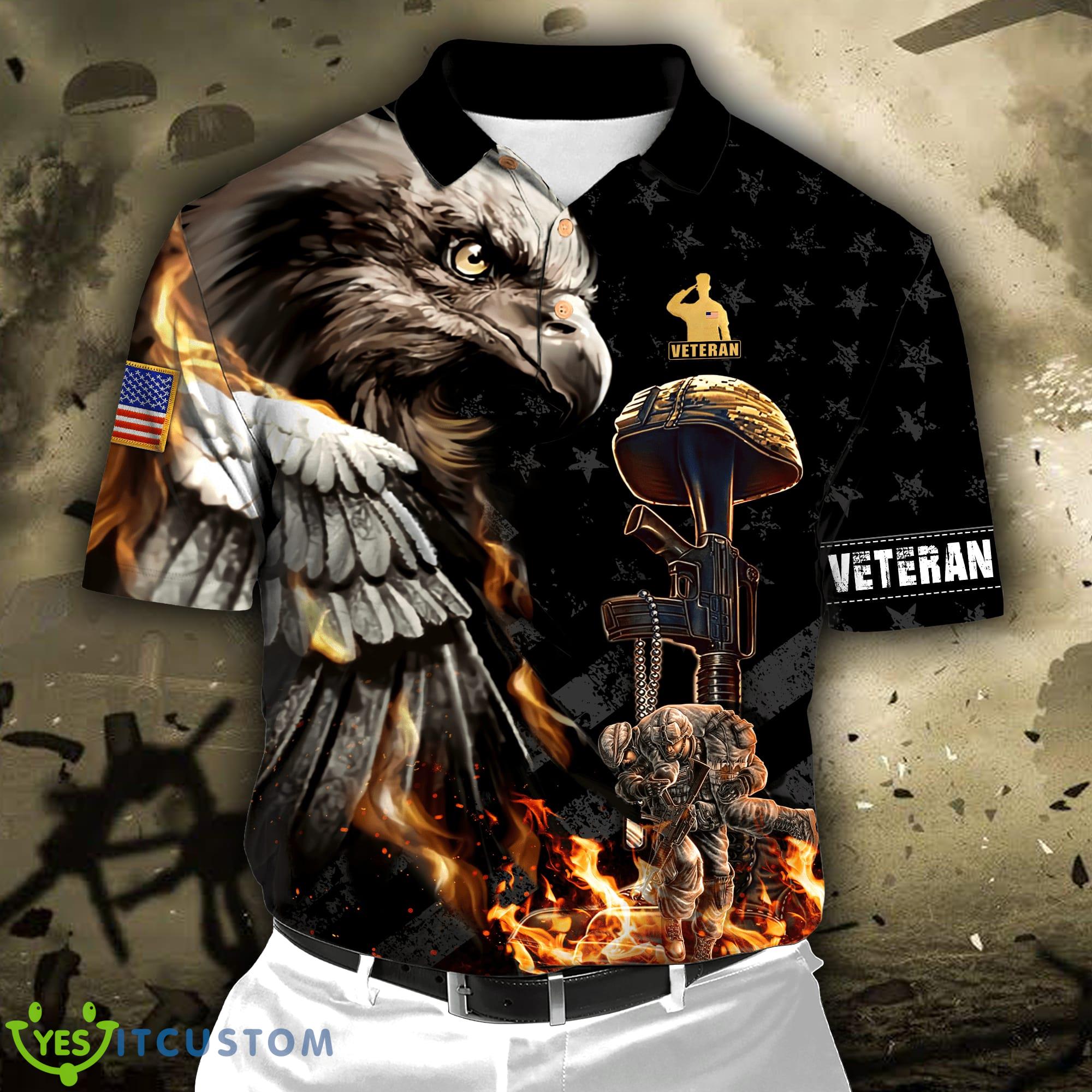 Fire Eagle US Veteran Honor The Fallen Polo Shirt 3 Fire Eagle US Veteran Honor The Fallen Polo Shirt - US Veteran - Honor The Fallen Unisex Shirts_2