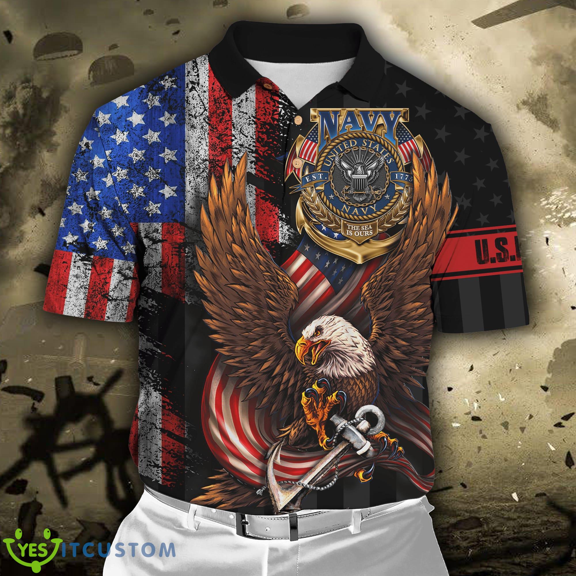 Flag Eagle Eagle US Navy 3D Polo Shirt 6 Flag Eagle Eagle US Navy 3D Polo Shirt - Eagle US Navy 3D All Over Printed Unisex Shirts MH- NA_2