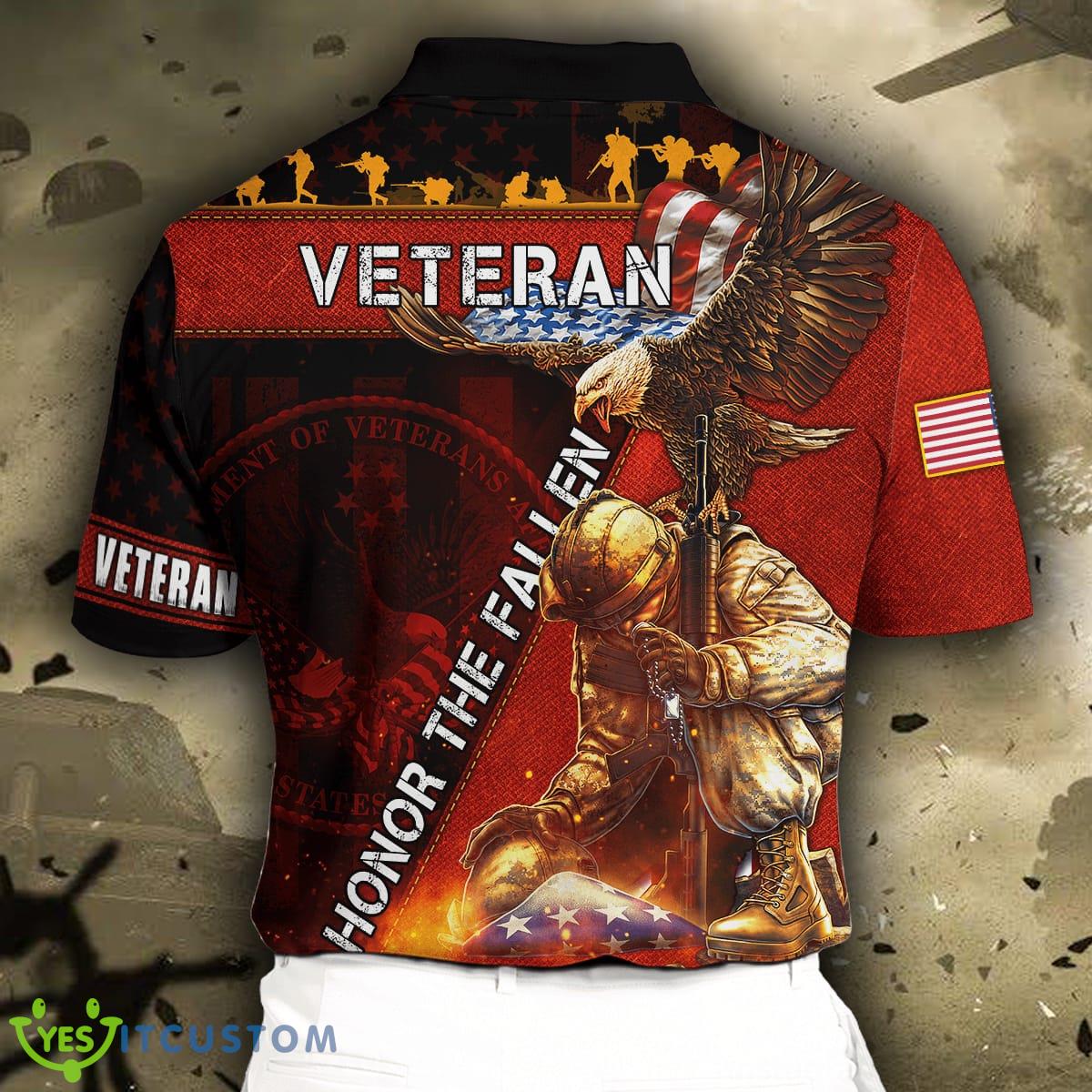 Flag Red Eagle US Veteran Honor The Fallen 3D Polo Shirt - US Veteran - Honor The Fallen 3D All Over Printed Unisex Shirts_15