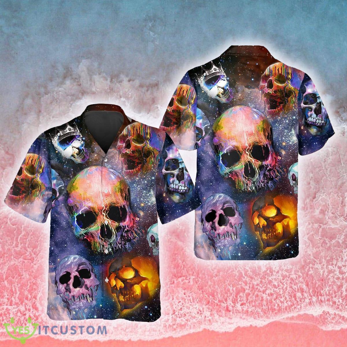 Galaxy Skull 3D Hawaiian Shirt Gift For Men And Women - Galaxy Skull Hawaiian Shirt_1