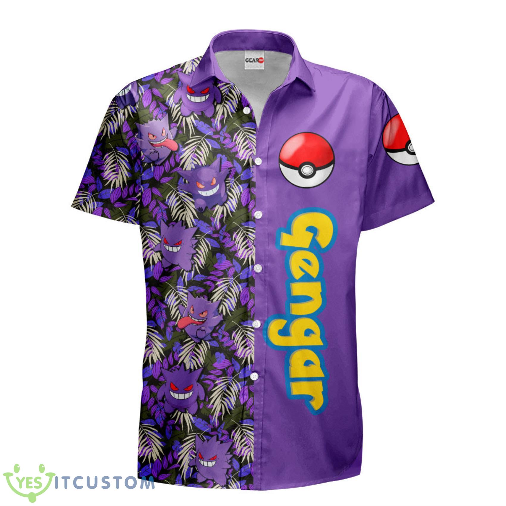 Gengar Hawaiian Shirts Custom Anime Merch Clothes for Men Women 7 Gengar Hawaiian Shirts Custom Anime Merch Clothes for Men Women Product Photo 2