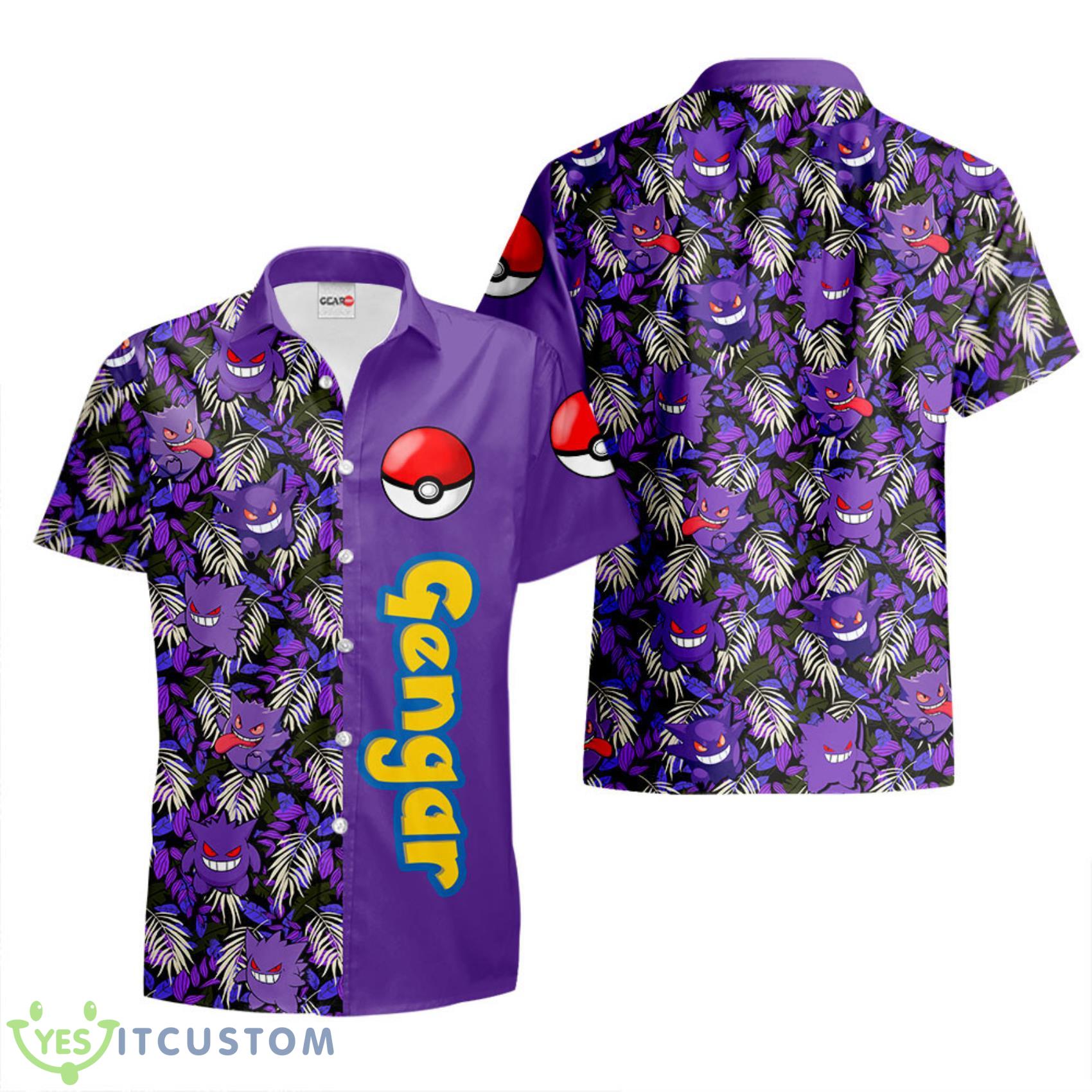 Gengar Hawaiian Shirts Custom Anime Merch Clothes for Men Women 6 Gengar Hawaiian Shirts Custom Anime Merch Clothes for Men Women Product Photo 1