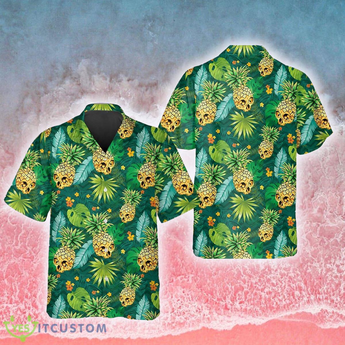 Green Pineapple Skull Tropical 3D Hawaiian Shirt Gift For Men And Women - Green Pineapple Skull Tropical Hawaiian Shirt_1