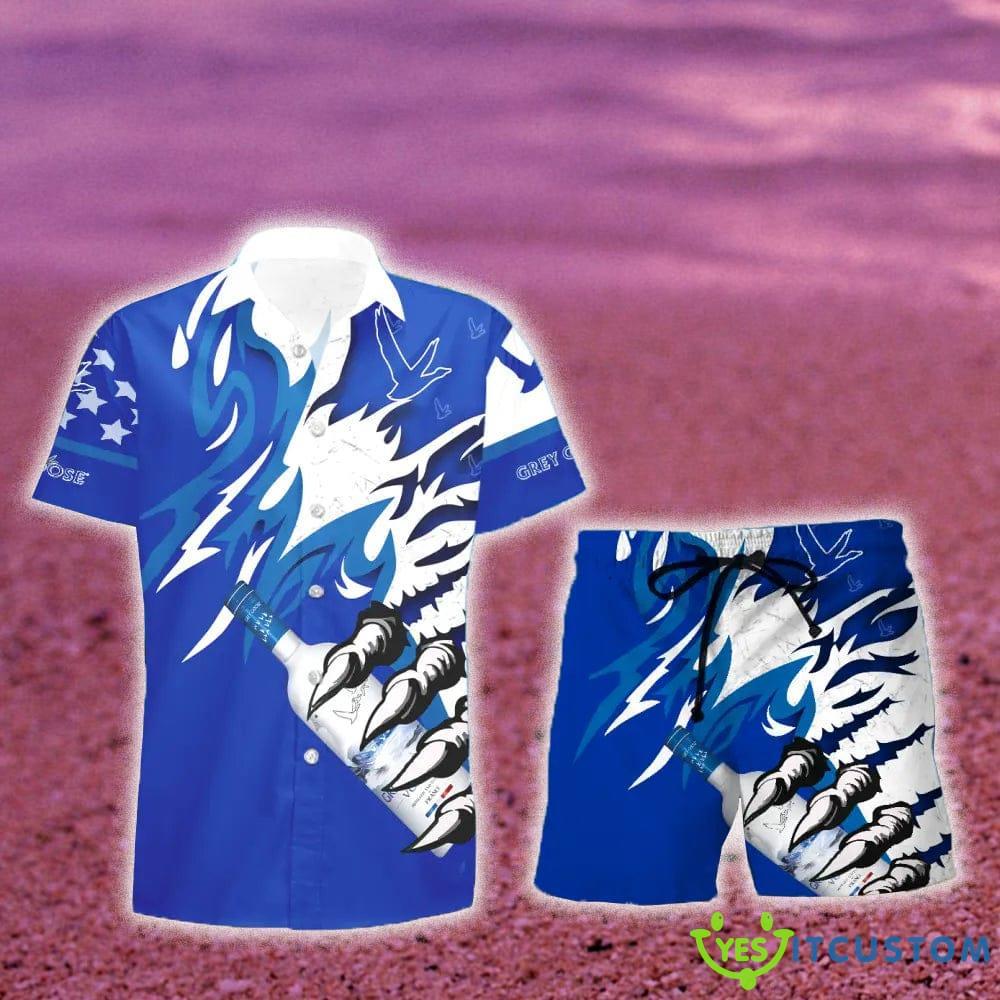 Grey Goose Vodka Monster Claw Gift Hawaiian Set Shirt And Short Summer Beach - Grey Goose Vodka Monster Claw Hawaiian Shirt And Short_1