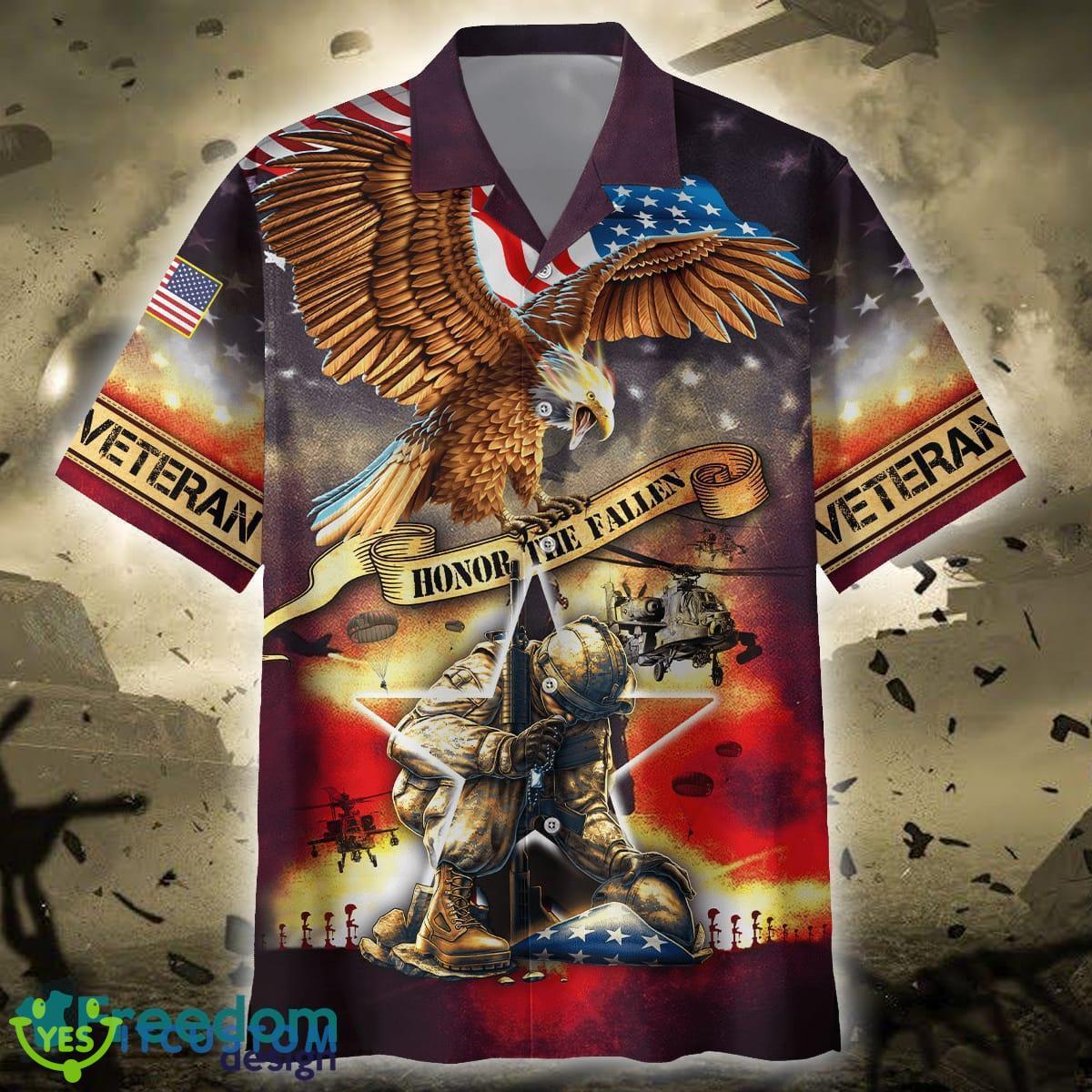 Guided by Honor Honor The Fallen Eagle U.S Veteran Combo Hawaiian Shirt And Short Men Women - Honor The Fallen - Eagle U.S Veteran Unisex Shirts_1