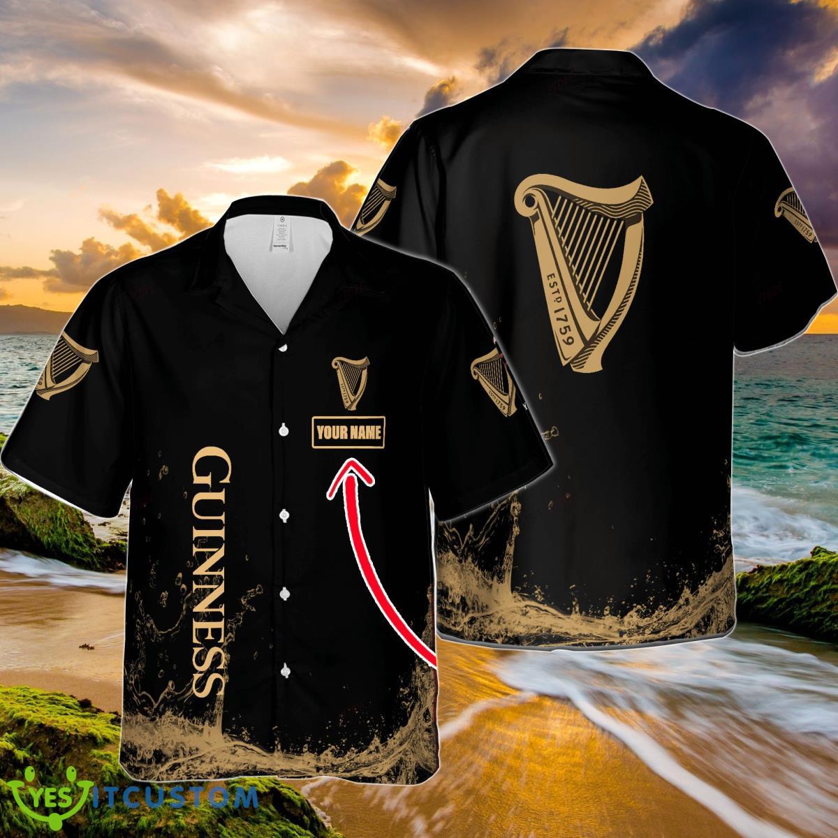 Guinness Custom Name Hawaiian Shirt Summer Gift Beach Shirt Product Photo 1