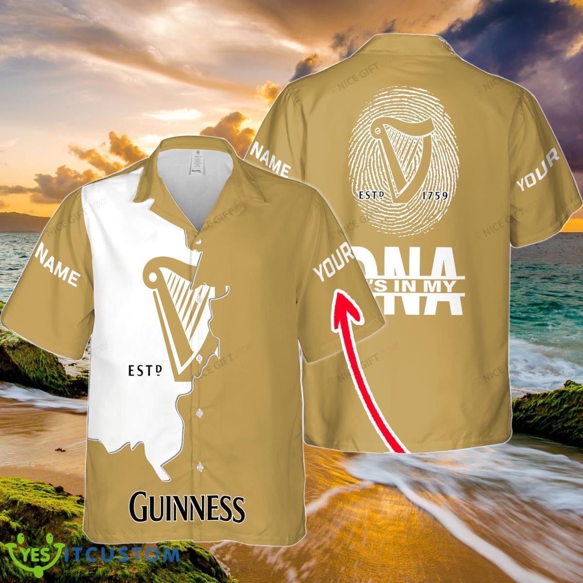 Guinness Custom Name It’s In My DNA Hawaiian Shirt Summer Gift Beach Shirt Product Photo 1