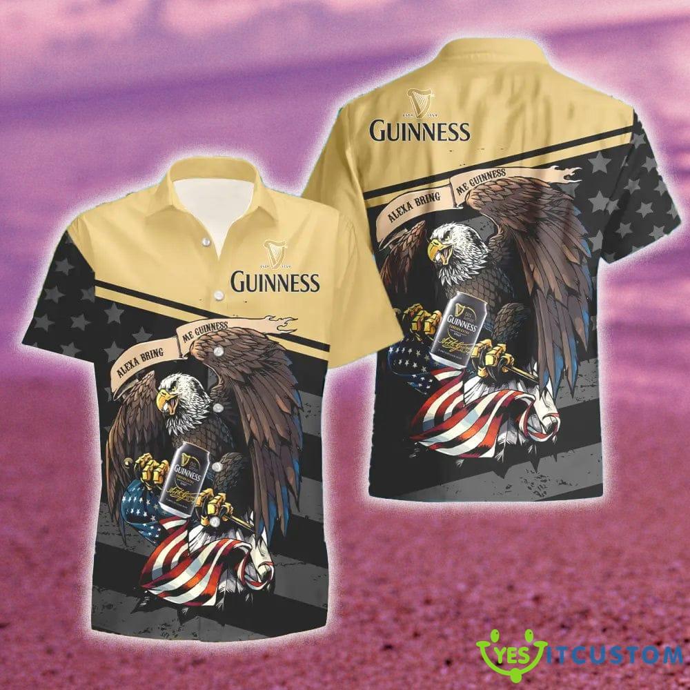 Guinness Eagle American Flag Gift Hawaiian Set Shirt And Short Summer Beach - Guinness Eagle American Flag Hawaiian Shirt And Short_1