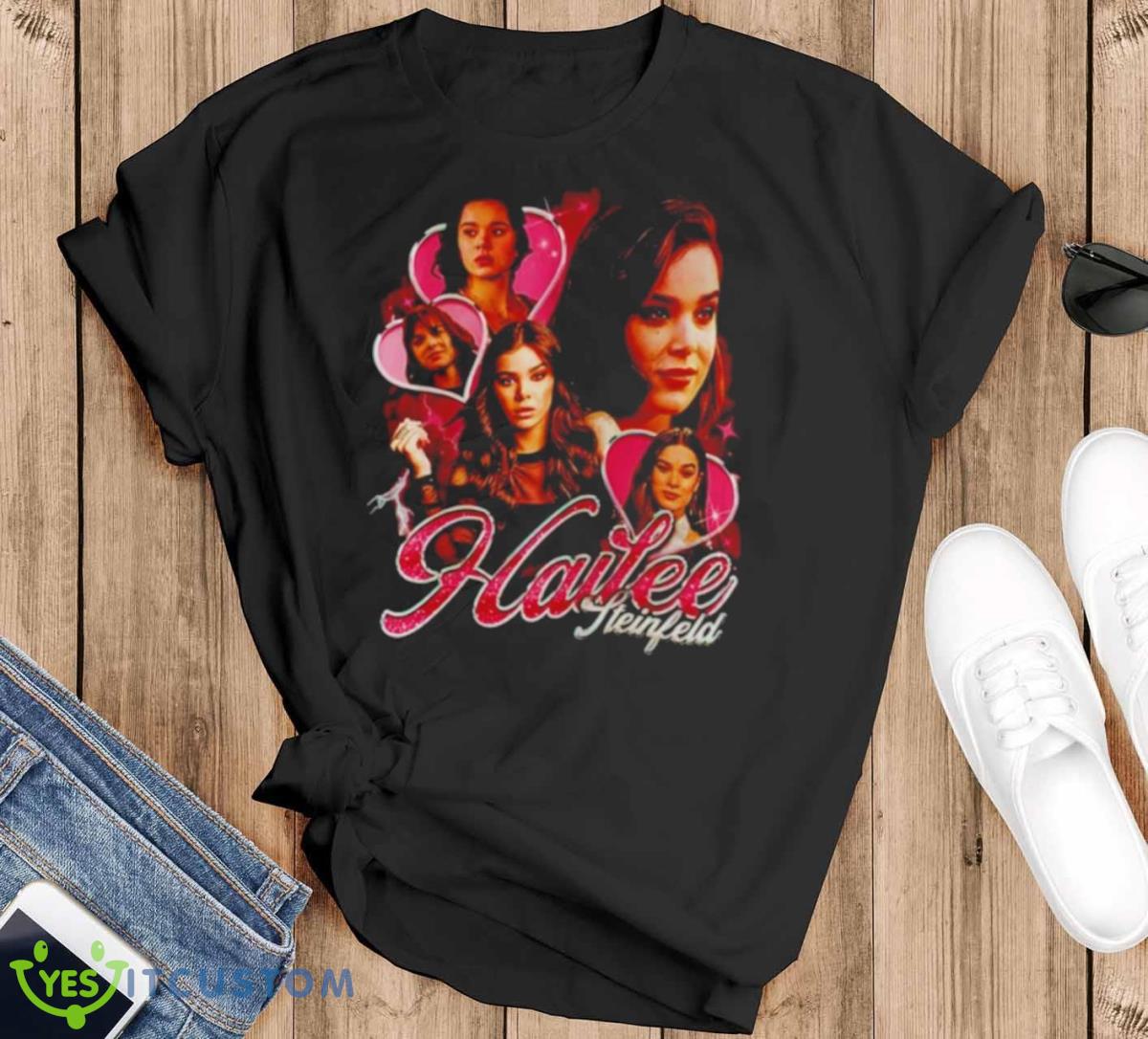 Hailee Steinfeld Retro Shirt 8 Hailee Steinfeld Retro Shirt - Black T-Shirt