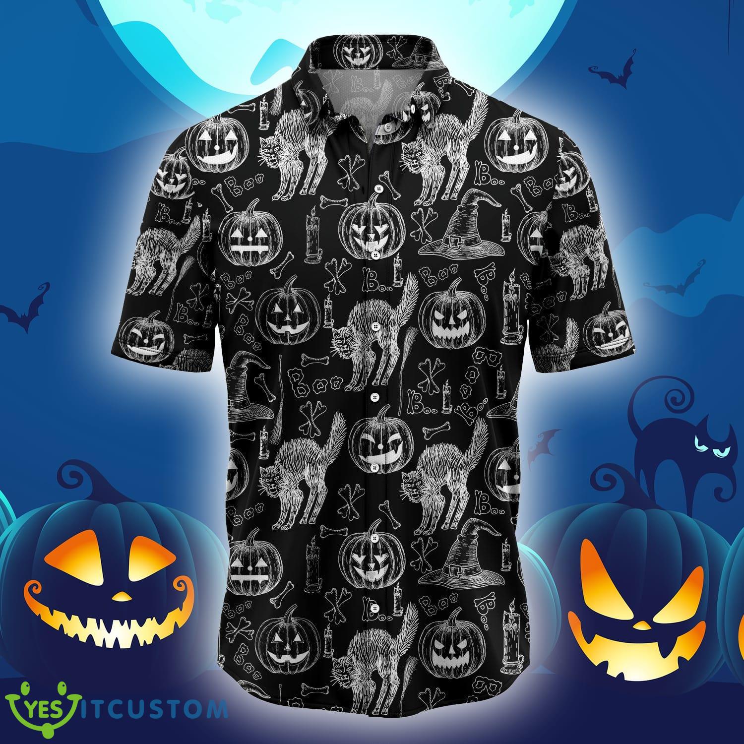 Halloween Black Cat New Style Hawaiian Shirt Gift For Men Women - Halloween Black Cat New Style Hawaiian Shirt Gift For Men Women