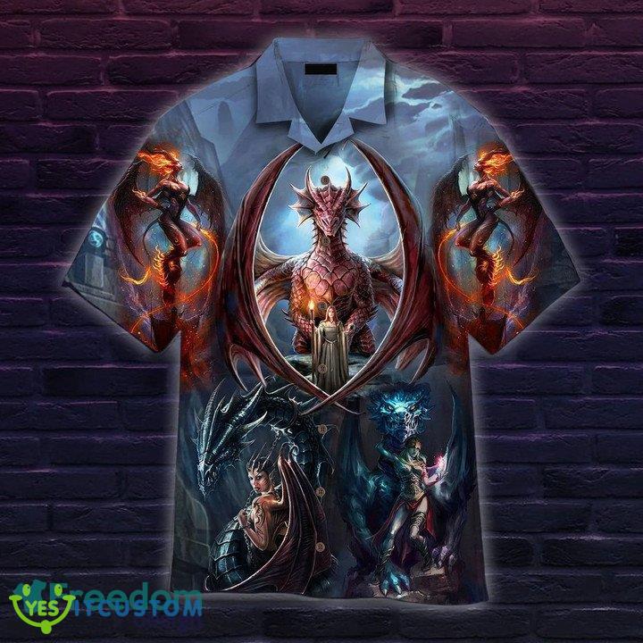 Halloween Dragon Fighting Hawaiian Shirt Gift For Men Women - Halloween Dragon Fighting Hawaiian Shirt Gift For Men Women