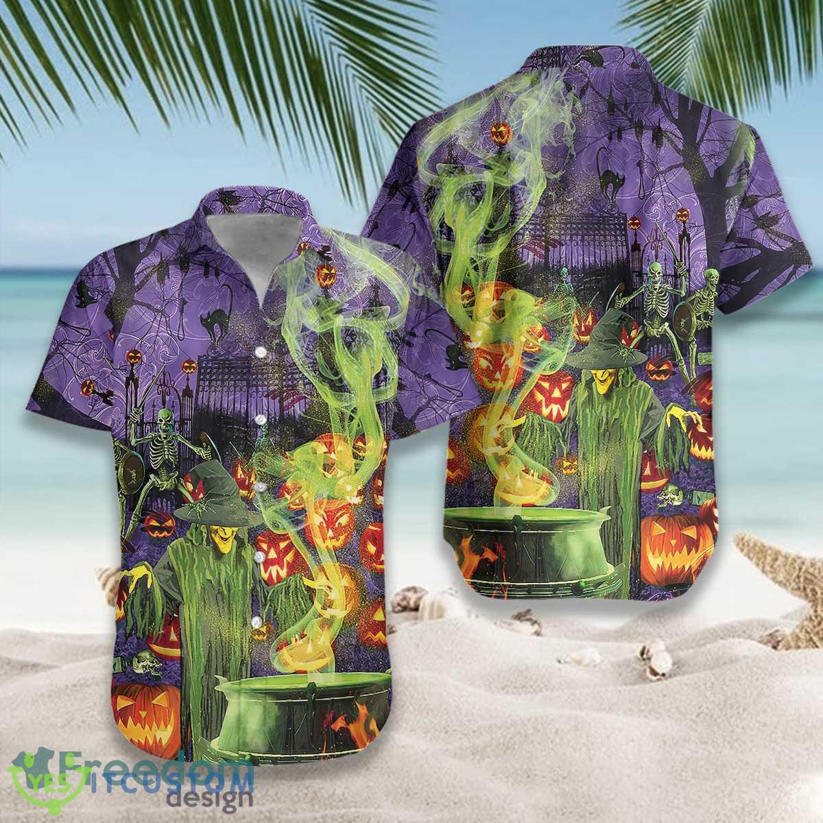 Halloween Fright Night Witch Hour Hawaiian Shirt Gift For Men Women - Halloween Fright Night Witch Hour Hawaiian Shirt Gift For Men Women