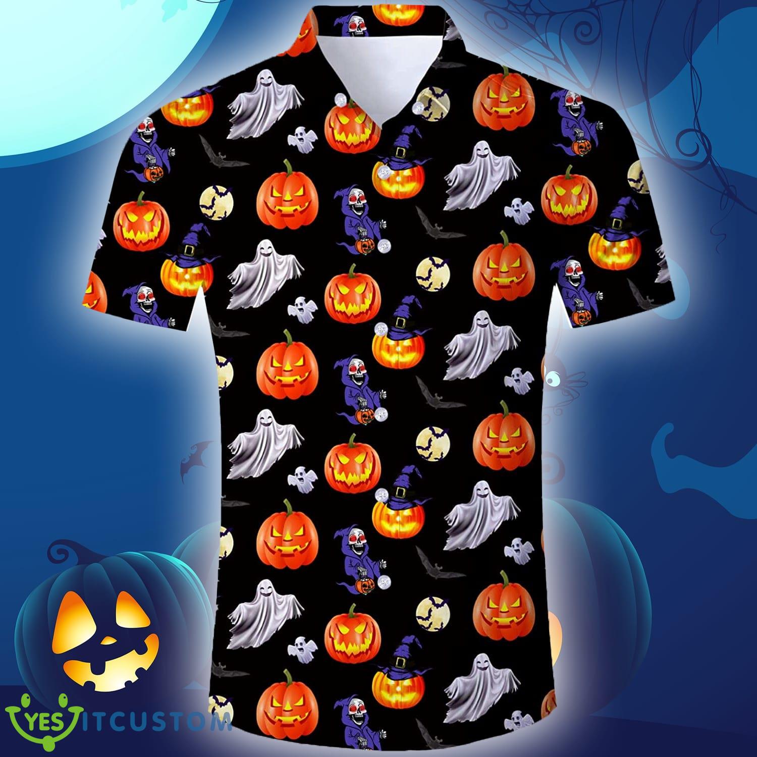 Halloween Pumpkin Ghost Funny Hawaiian Shirt Gift For Men Women - Halloween Pumpkin Ghost Funny Hawaiian Shirt Gift For Men Women_1