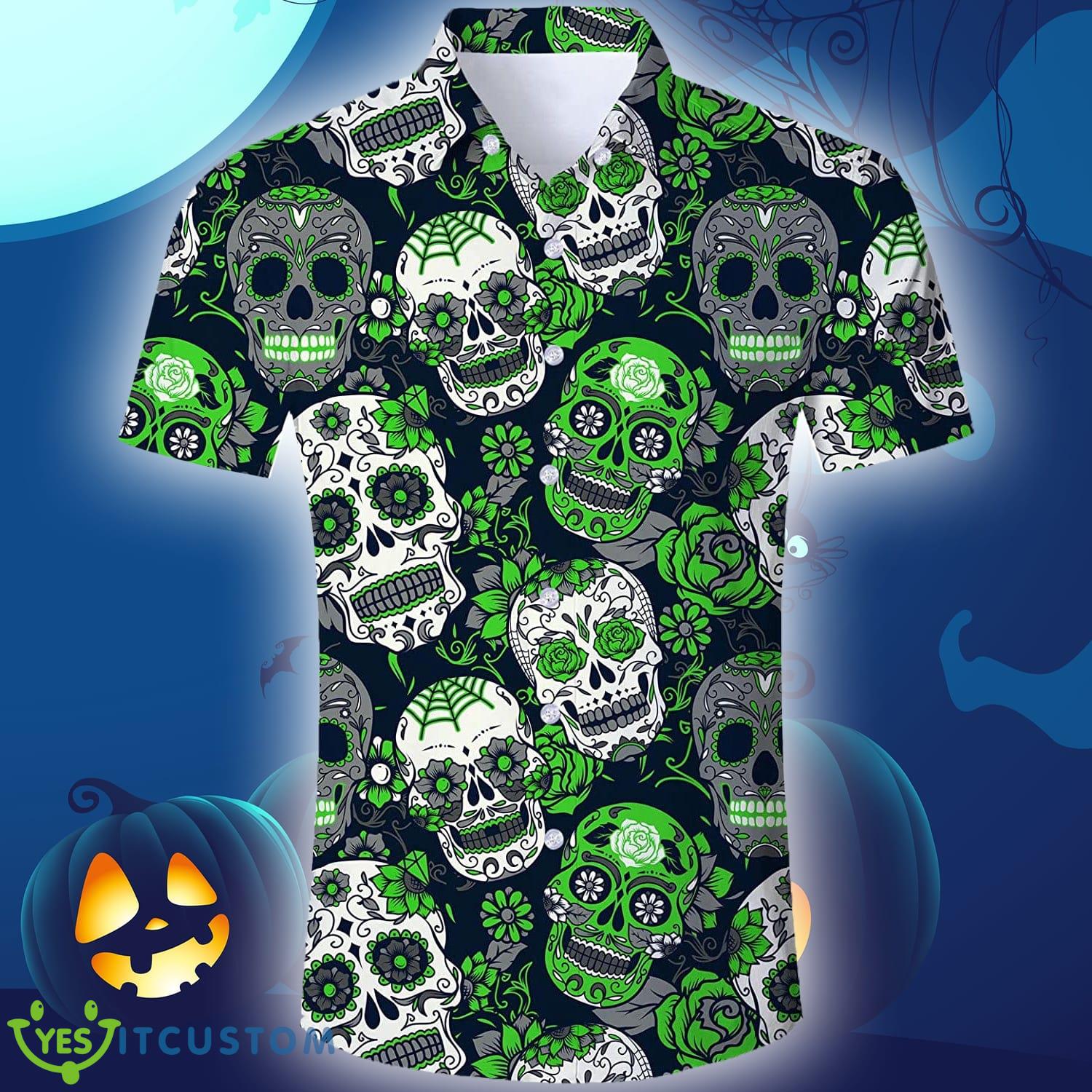 Halloween Rose Skull Funny Hawaiian Shirt Gift For Men Women - Halloween Rose Skull Funny Hawaiian Shirt Gift For Men Women_1