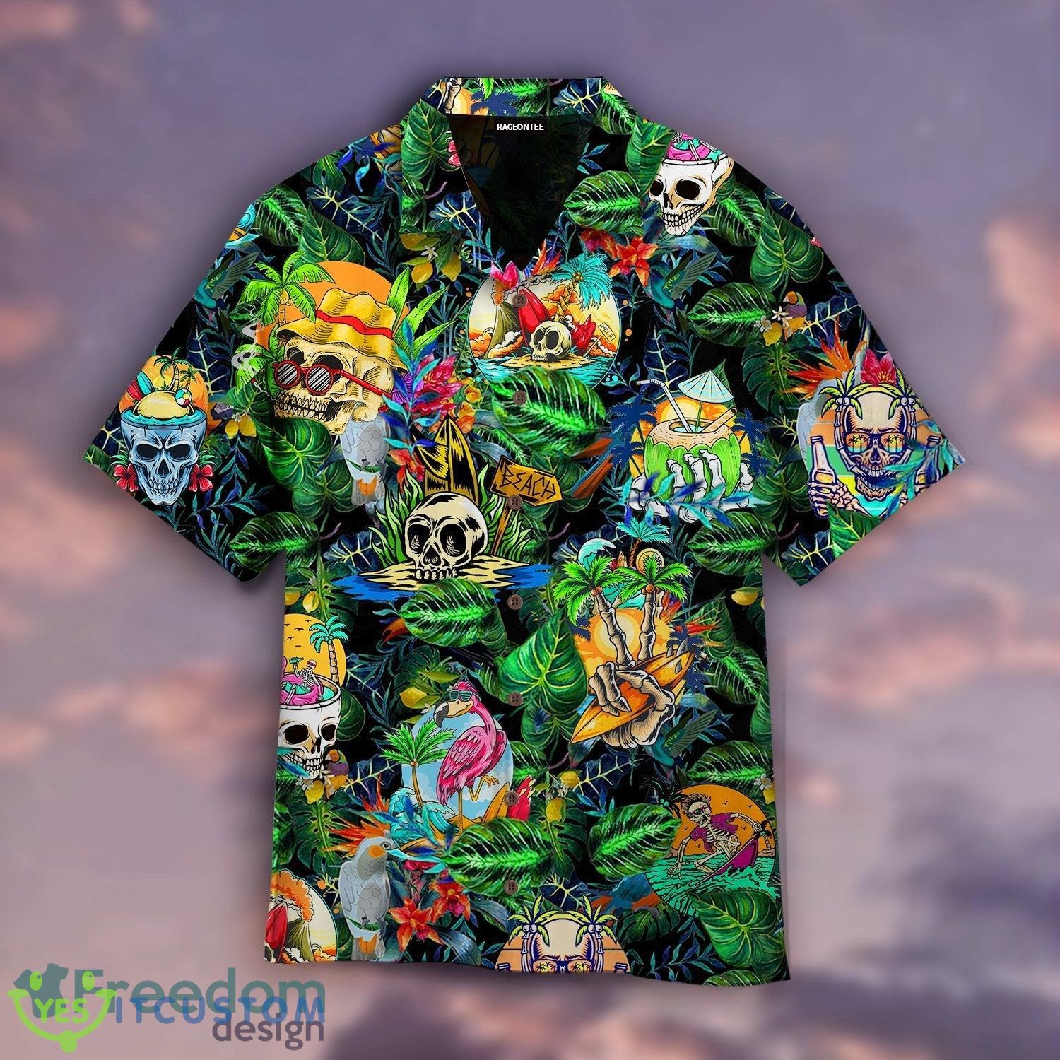 Halloween Skeleton Beach Party Hawaiian Shirt Gift For Men Women - Halloween Skeleton Beach Party Hawaiian Shirt Gift For Men Women
