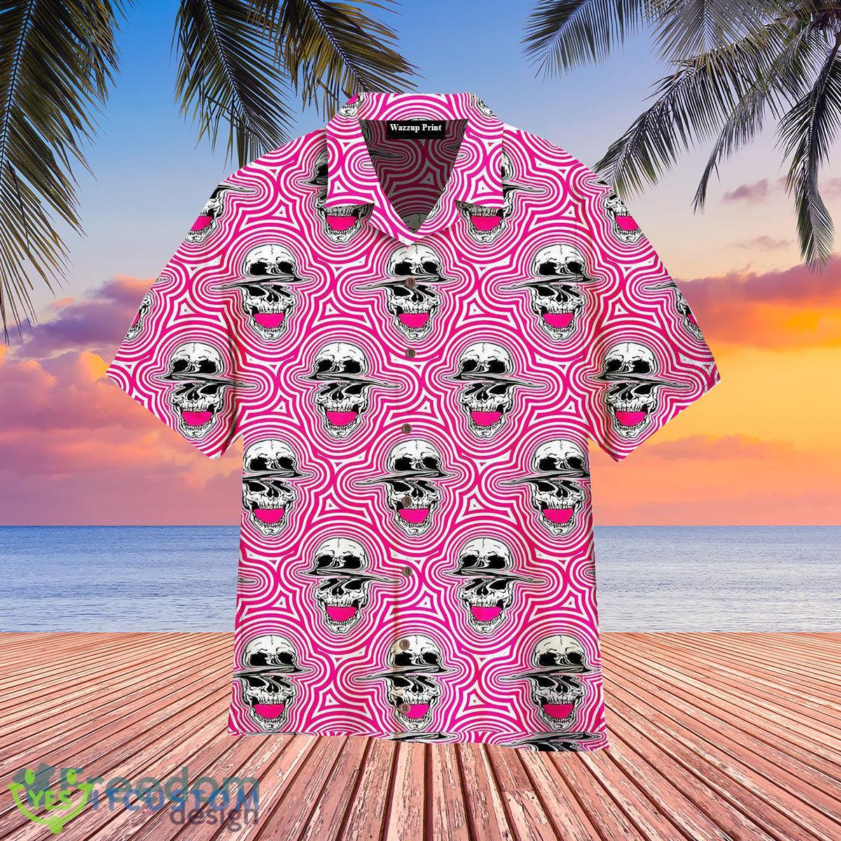 Halloween Skull Pink Hawaiian Shirt Gift For Men Women - Halloween Skull Pink Hawaiian Shirt Gift For Men Women