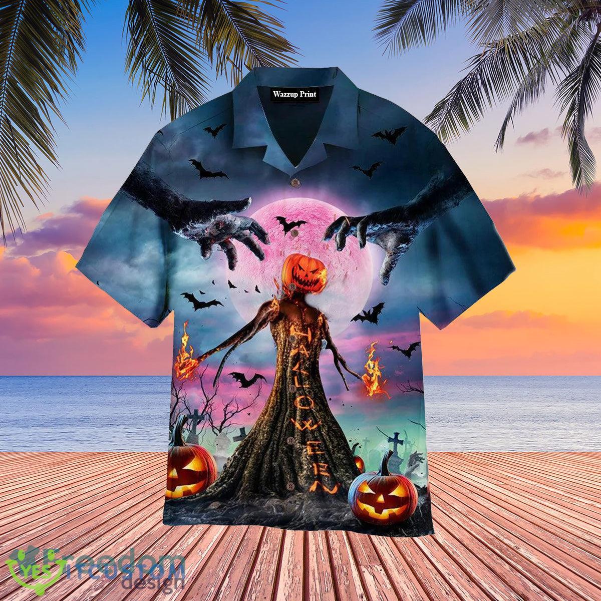 Halloween Skull Pumpkin Yuletide Hawaiian Shirt Gift For Men Women - Halloween Skull Pumpkin Holiday Hawaiian Shirt Gift For Men Women