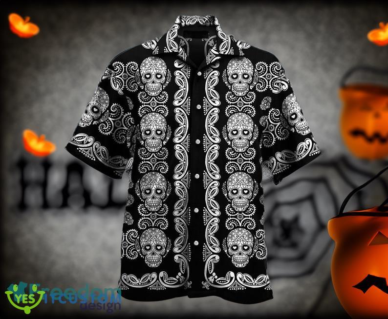 Halloween Sugar Skull Pattern Cool Design Shirt for Halloween Lover Hawaiian Shirt - Halloween Sugar Skull Pattern Cool Design Shirt for Halloween Lover Hawaiian Shirt