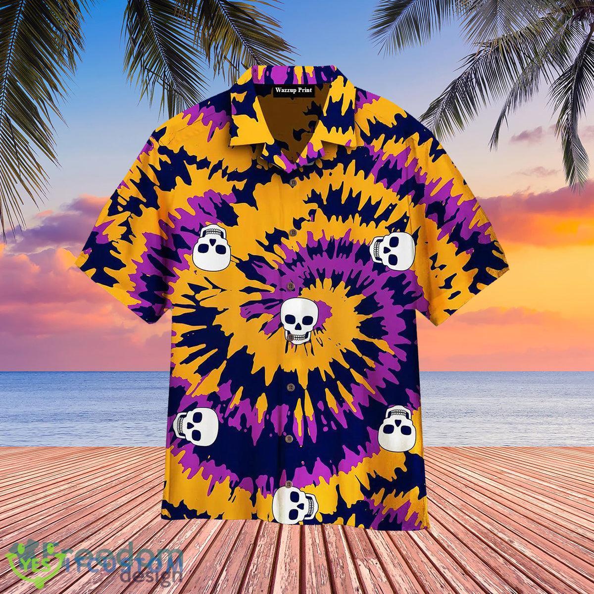 Halloween Tie Dye Skull Hawaiian Shirt Gift For Men Women - Halloween Tie Dye Skull Hawaiian Shirt Gift For Men Women