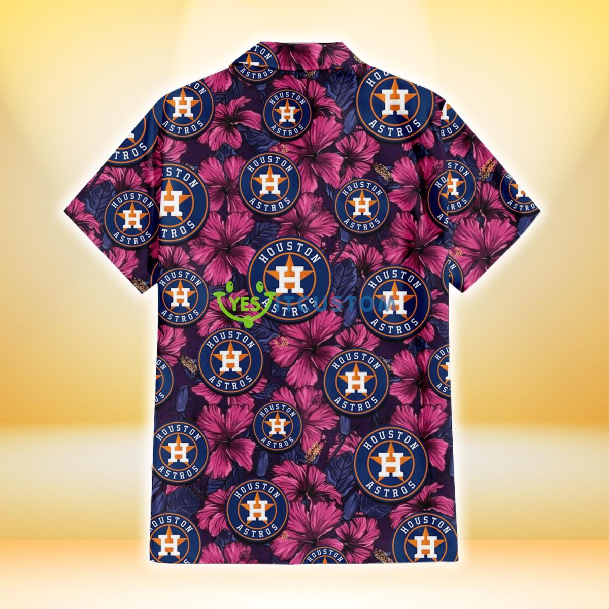 Houston Astros Violet Red Blue Leaf Black Background 3D Hawaiian Shirt Gift For Fans 3 Houston Astros Violet Red Blue Leaf Black Background 3D Hawaiian Shirt Gift For Fans Product Photo 3