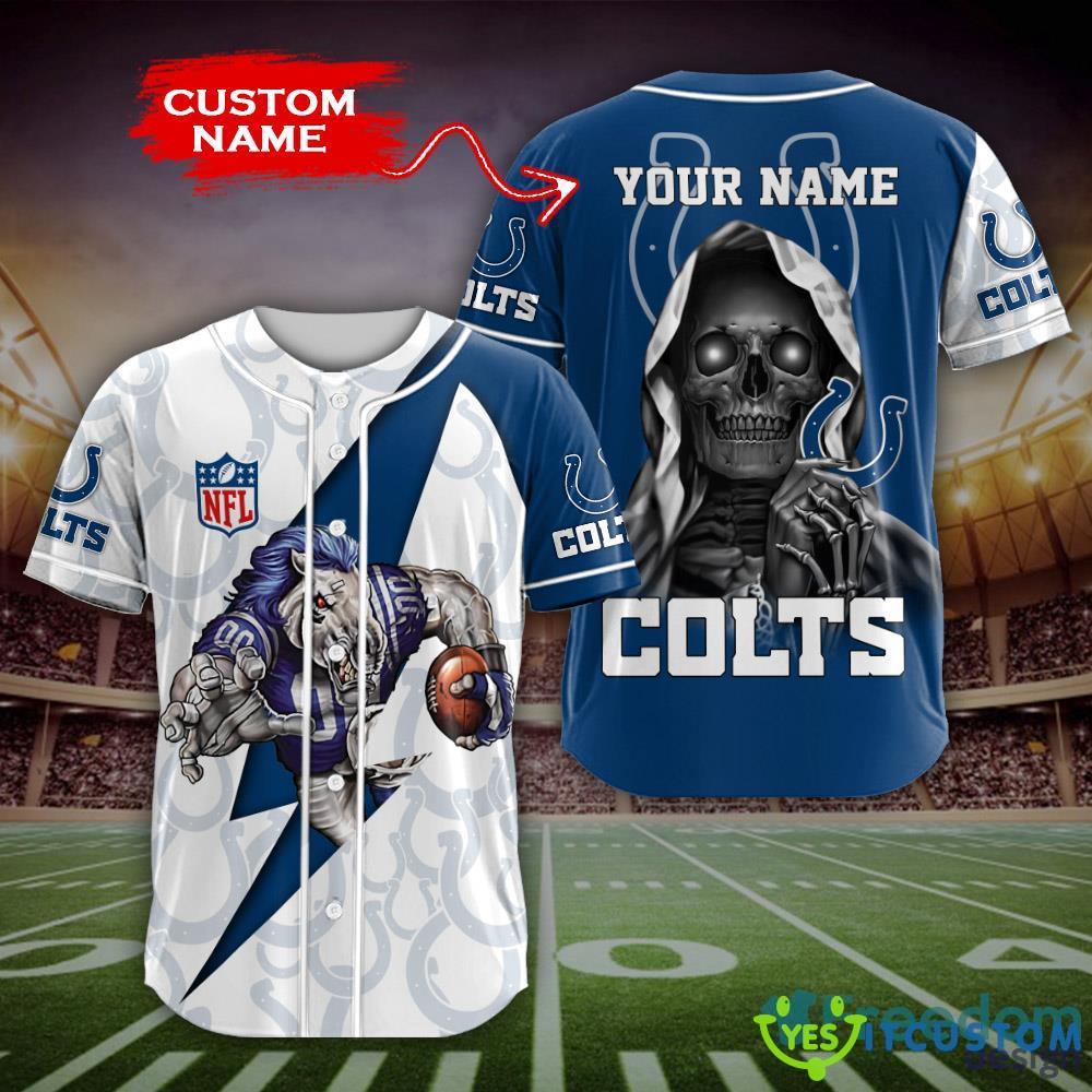 Indianapolis Colts NFL Custom Name Baseball Jersey Shirt Gift For Men And Women Fans - Indianapolis Colts-NFL Custom Name Baseball JerseY_1