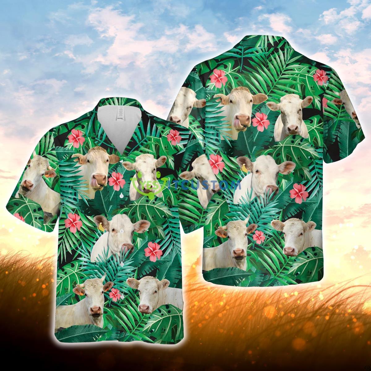 Joy Corners Charolais 3D Hawaiian Shirt For Men Women Product Photo 1