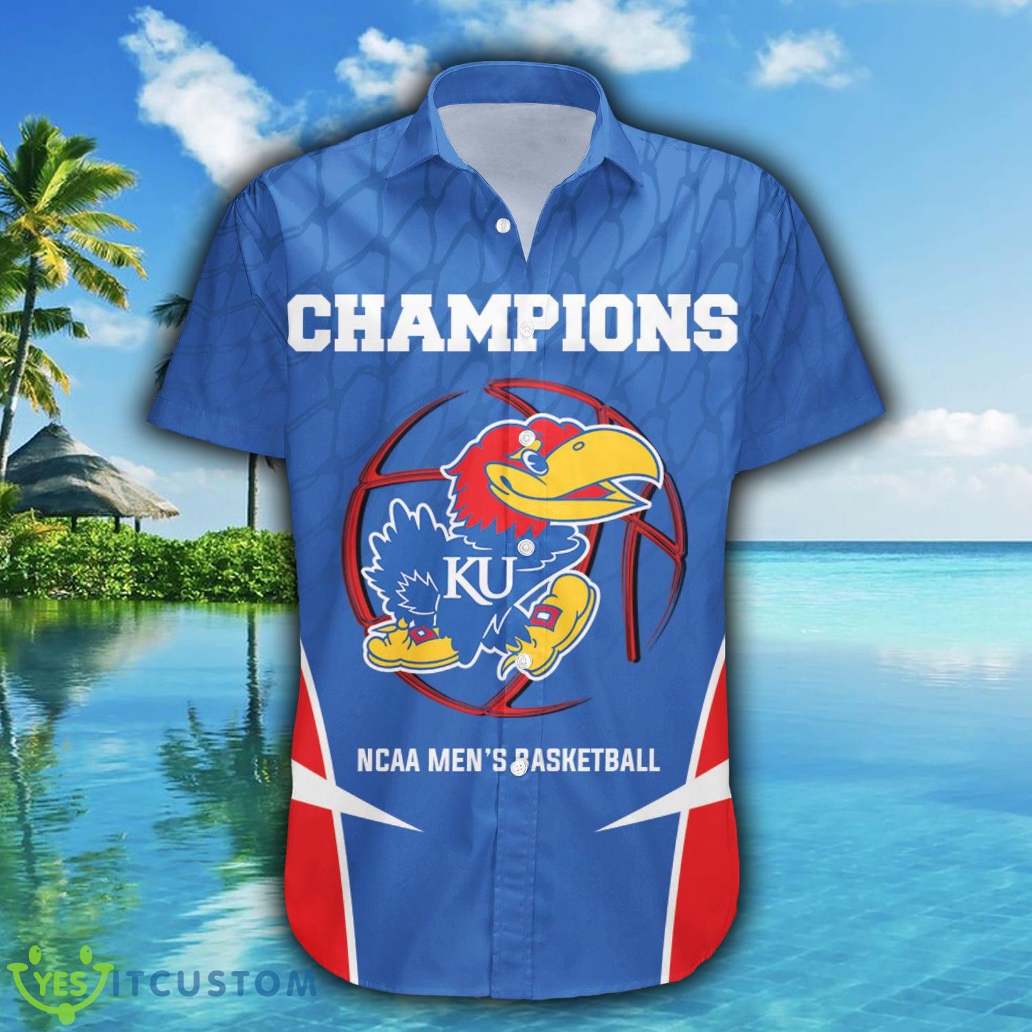 Kansas Jayhawks 3D Hawaiian Shirt 2022 NCAA Mens National Champions Summer Beach For Fans Gift - Kansas Jayhawks Hawaii Shirt 2022 NCAA Mens National Champions_2