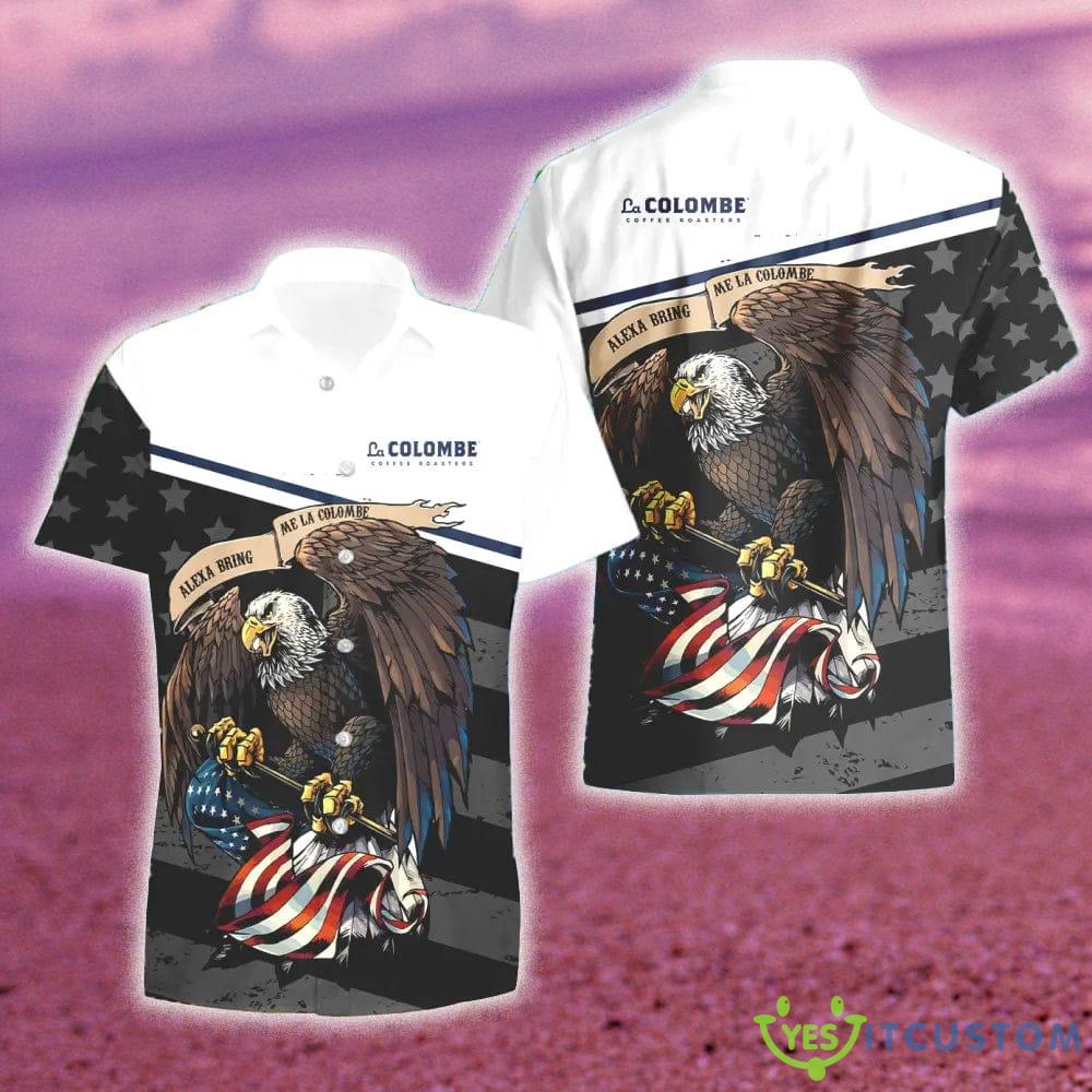 La Colombe Eagle American Flag Gift Hawaiian Set Shirt And Short Summer Beach - La Colombe Eagle American Flag Hawaiian Shirt And Short_1