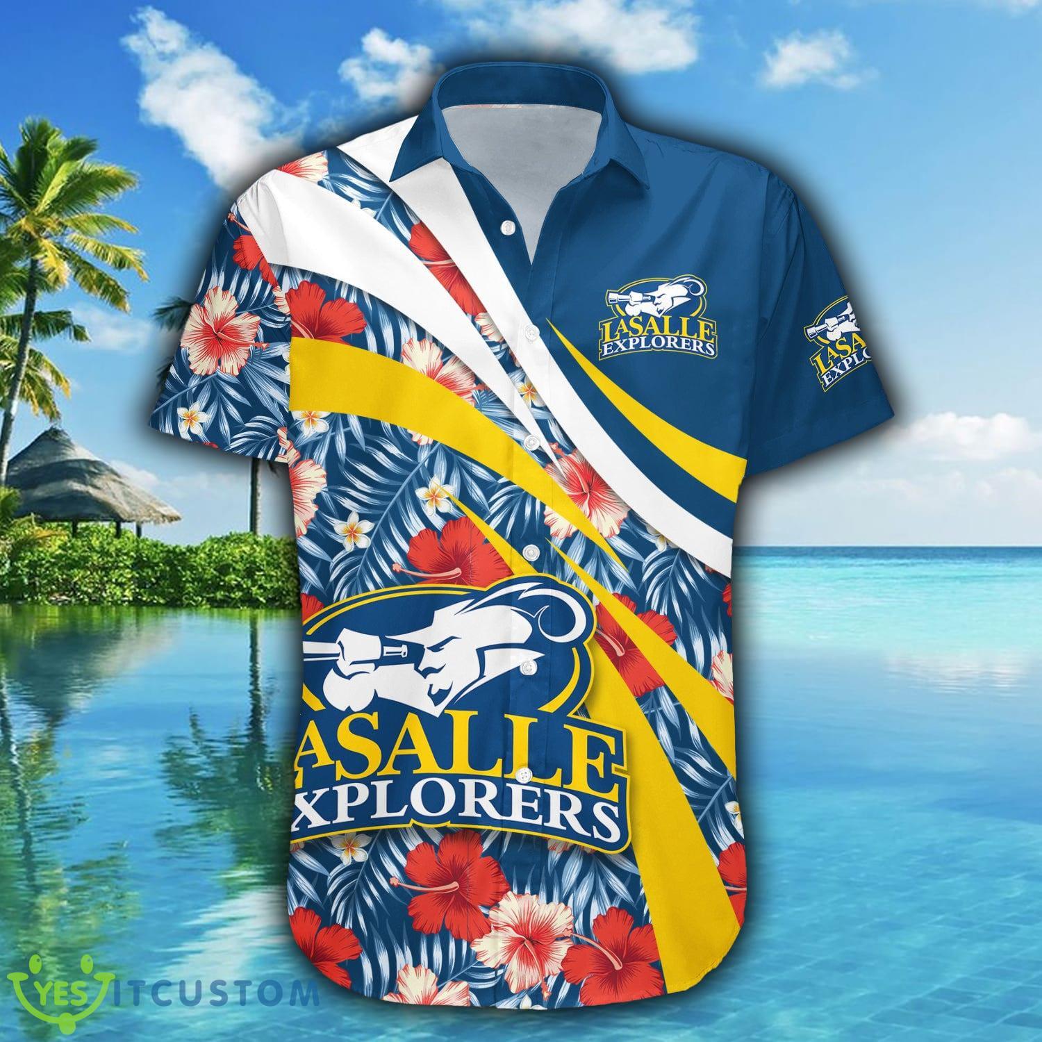 La Salle Explorers 3D Hawaiian Shirt Hibiscus Sport Style NCAA Summer Beach For Fans Gift - La Salle Explorers Hawaii Shirt Hibiscus Sport Style - NCAA_2