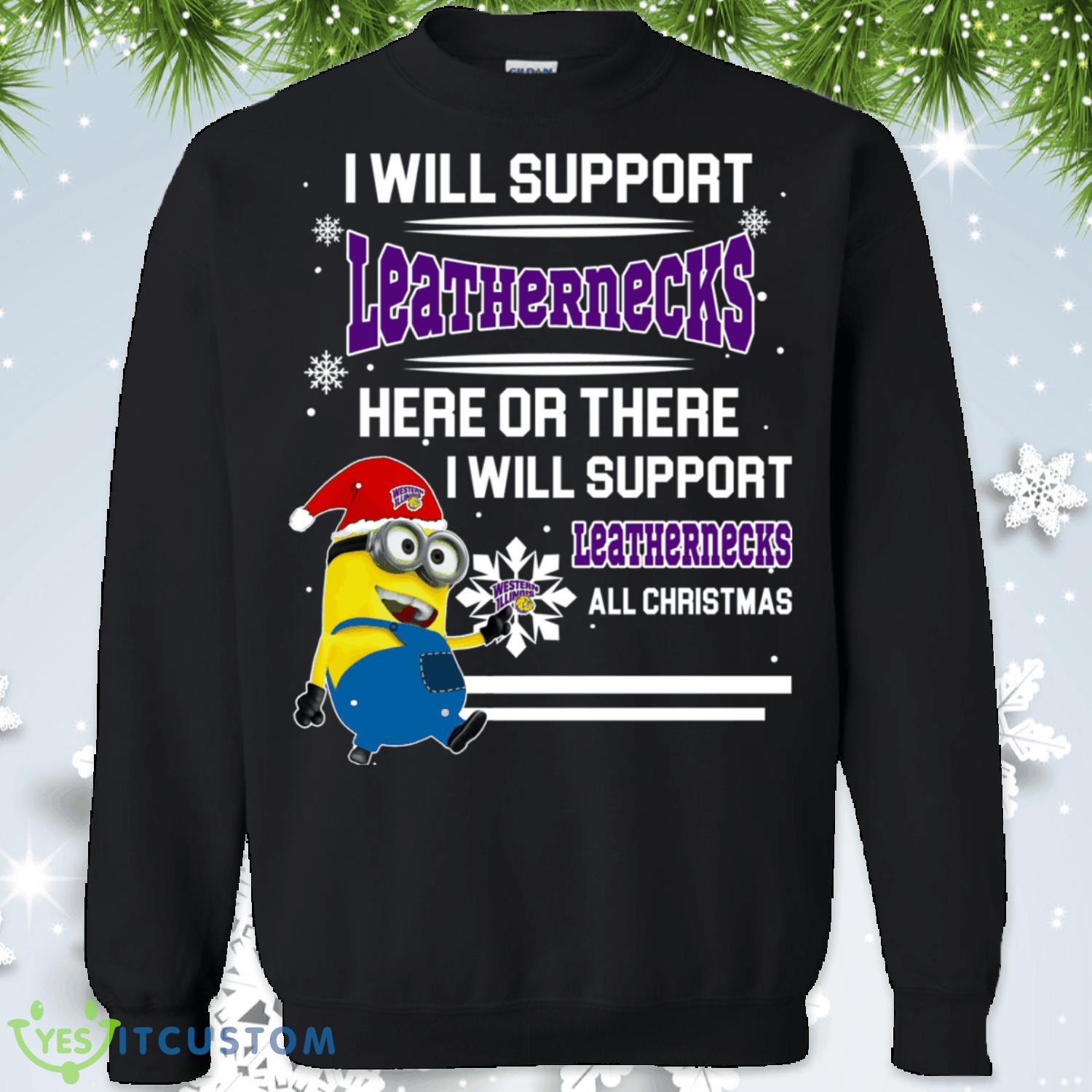 Leathernecks Minion Christmas Sweatshirt 2 Leathernecks Minion Christmas Sweatshirt Product Photo 1