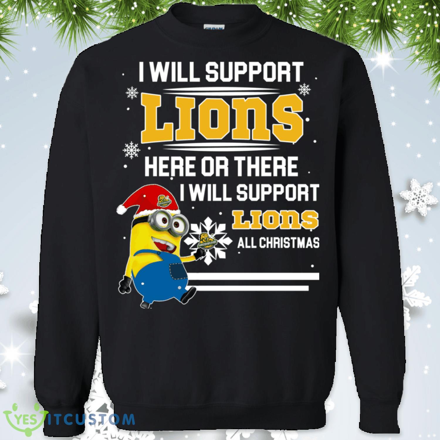 Lions Minion Christmas Sweatshirt 2 Lions Minion Christmas Sweatshirt Product Photo 1