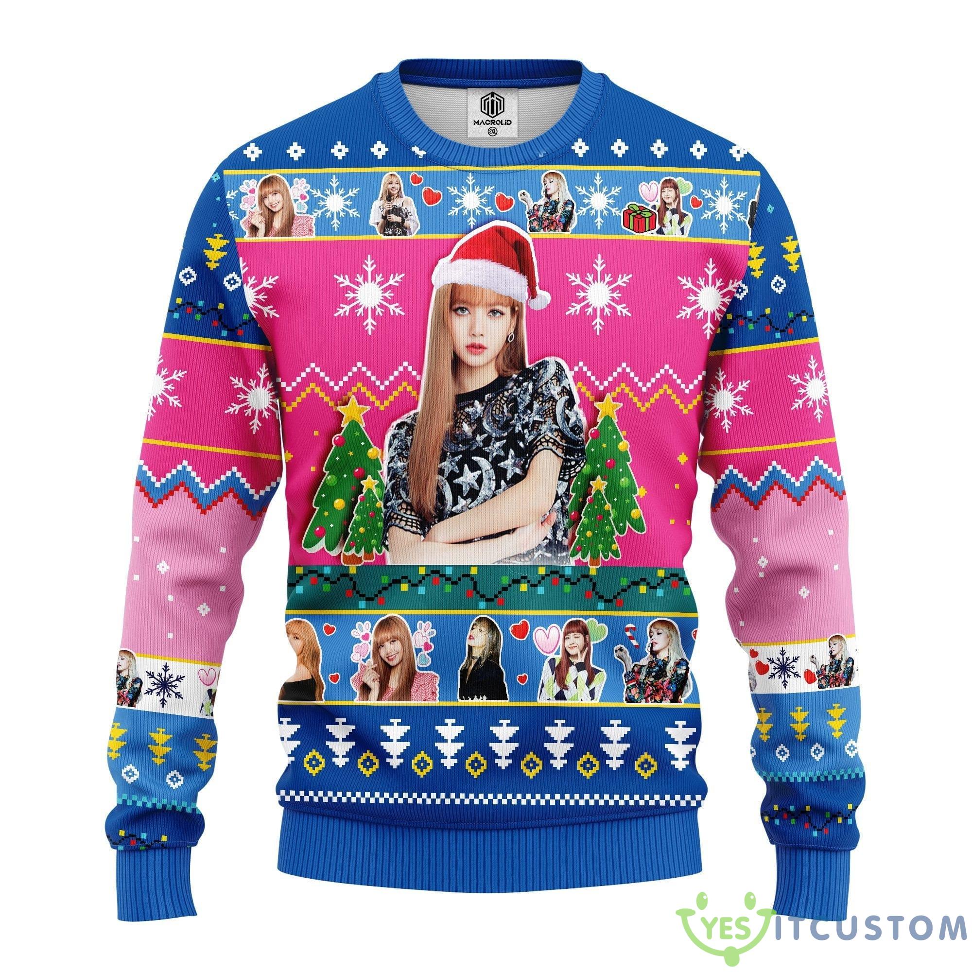 Lisa Black Pink Thanksgiving Women Mens Ugly Christmas Sweater - Lisa Black Pink Ugly Christmas Sweater Amazing Gift Idea Thanksgiving Gift_1