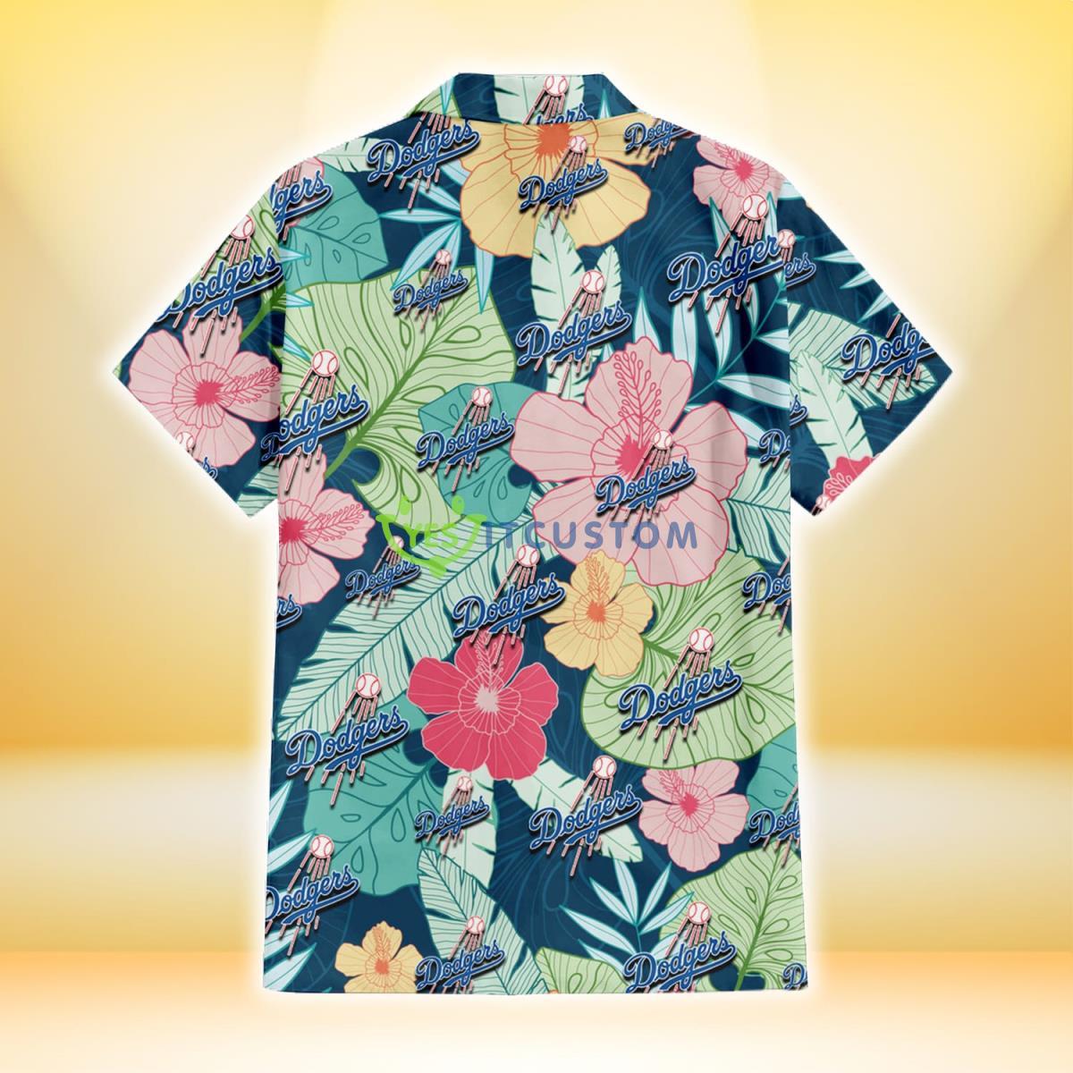 Los Angeles Dodgers Colorful Sketch Hibiscus Dark Green Background 3D Hawaiian Shirt Gift For Fans Gift For Fans 3 Los Angeles Dodgers Colorful Sketch Hibiscus Dark Green Background 3D Hawaiian Shirt Gift For Fans Gift For Fans Product Photo 3
