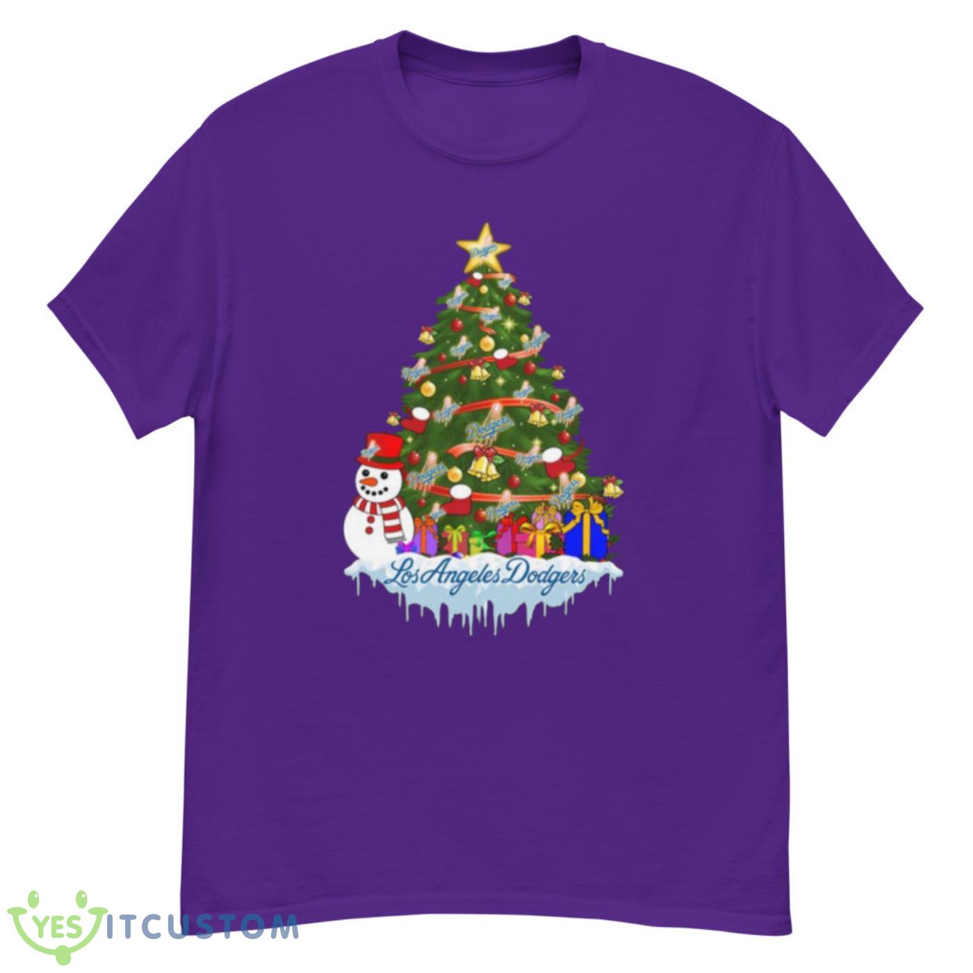 Los Angeles Dodgers Merry Christmas MLB Baseball Sports T Shirt - G500 Men’s Classic T-Shirt-1