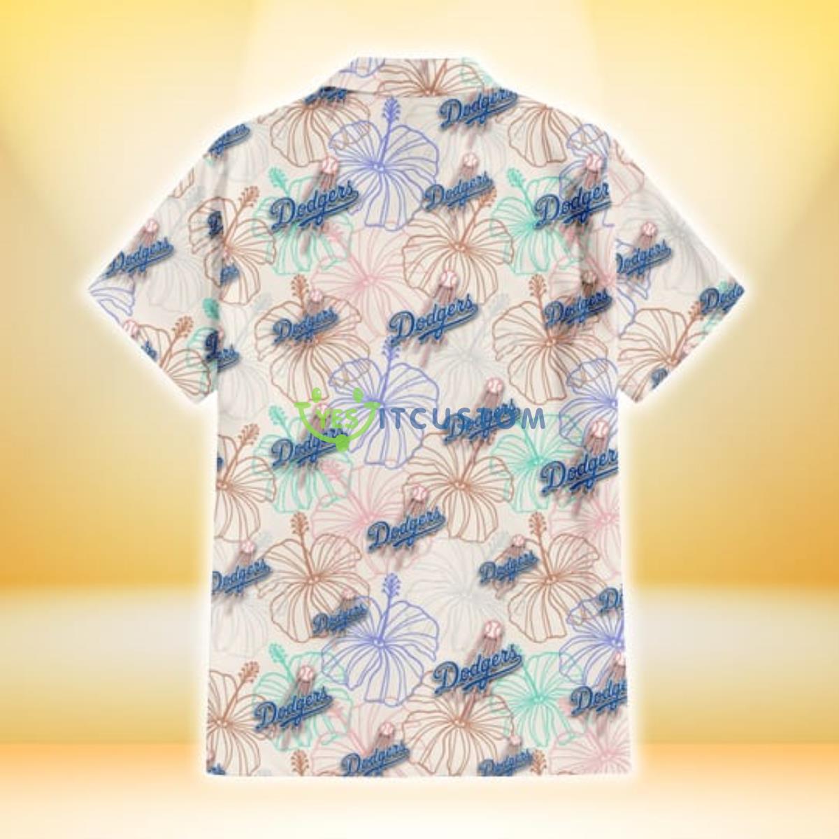 Los Angeles Dodgers Sketch Pastel Hibiscus Beige Background 3D Hawaiian Shirt Gift For Fans Gift For Fans 3 Los Angeles Dodgers Sketch Pastel Hibiscus Beige Background 3D Hawaiian Shirt Gift For Fans Gift For Fans Product Photo 3
