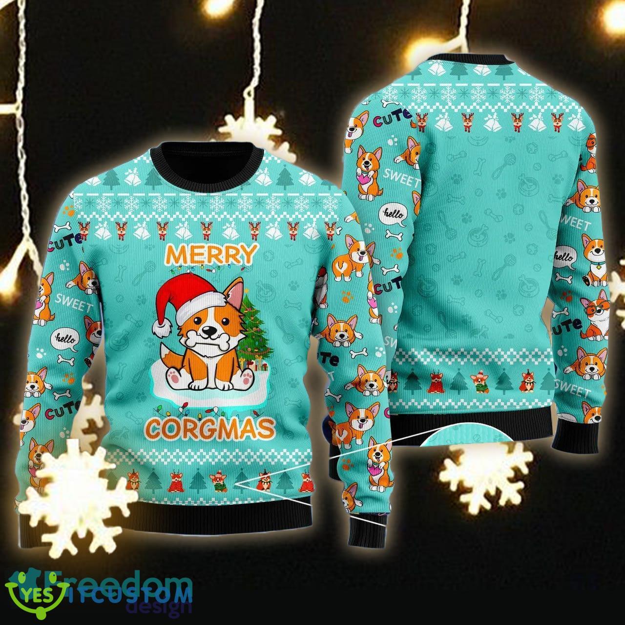 Lovely Dog Merry Corgmas Ugly Christmas Sweater Gift For Men Women - Lovely Dog Merry Corgmas Ugly Christmas Sweater Gift Men Women