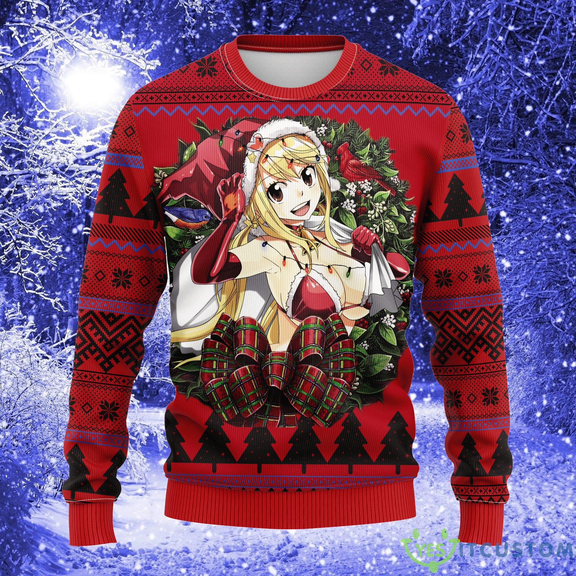 Lucy Heartfilia Santa Claus Fairy Tail Noel Mc Thanksgiving Women Mens Ugly Christmas Sweater - Lucy Heartfilia Santa Claus Fairy Tail Noel Mc Ugly Christmas Sweater Thanksgiving Gift_1