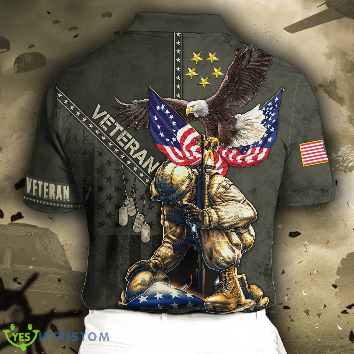 Majestic Eagle Eagle US Veteran 3D Polo Shirt - Eagle US Veteran 3D All Over Printed Unisex Shirts_15