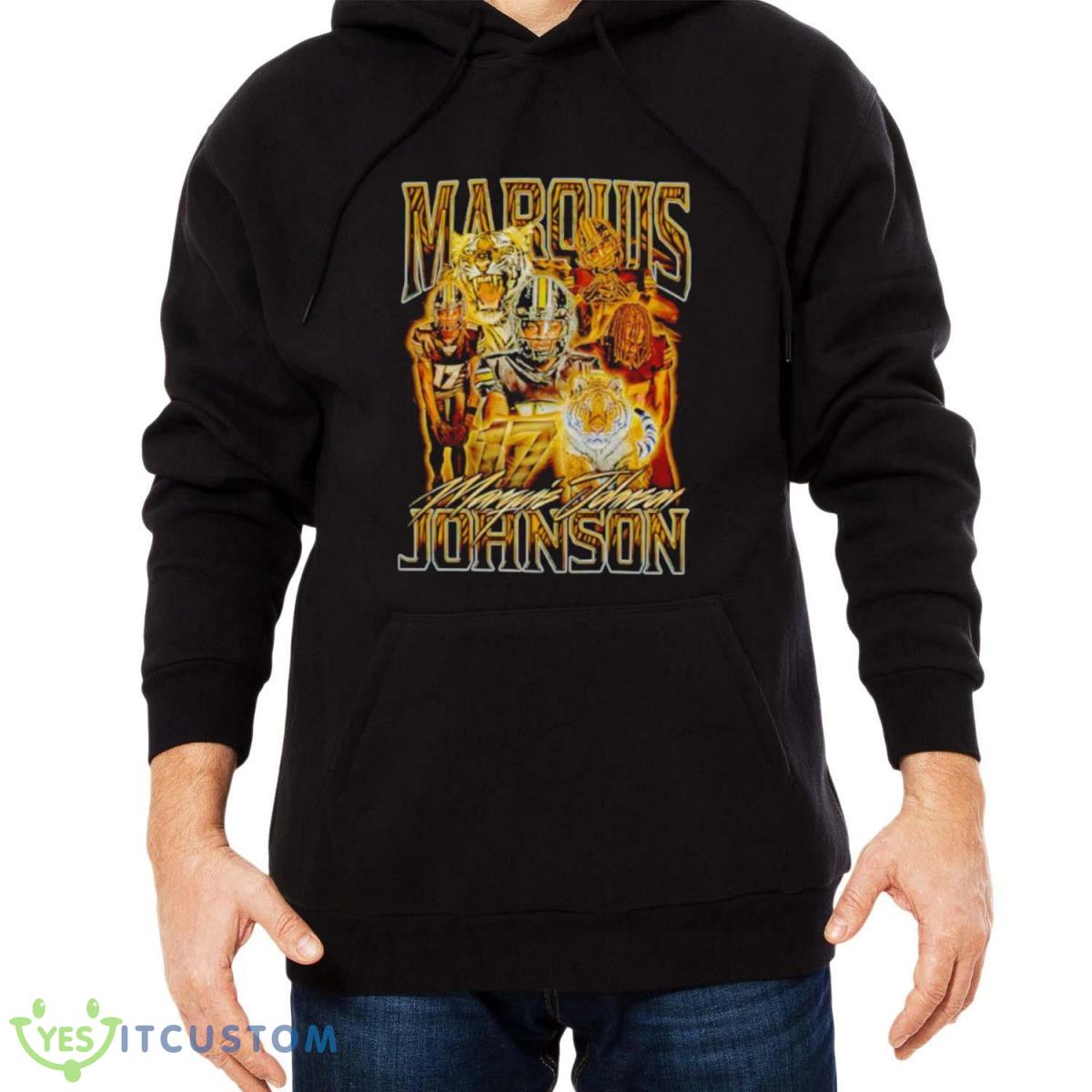 Marquis Johnson Retro Shirt 9 Marquis Johnson Retro Shirt - Men Black Hoodie