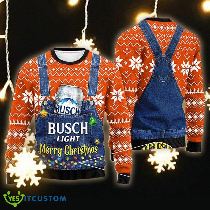 Merry Christmas Busch Light Reindeer Ugly Christmas Sweater Gift For Men Women - Merry Christmas Busch Light Ugly Christmas Sweater Gift Men Women