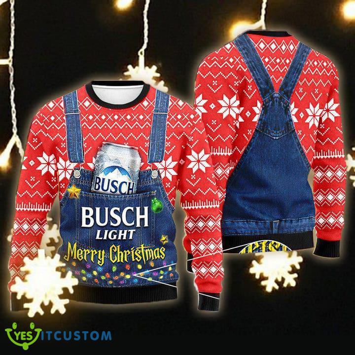 Merry Christmas Busch Light Tacky Ugly Christmas Sweater Gift For Men Women - Merry Christmas Busch Light Ugly Christmas Sweater Gift Men Women