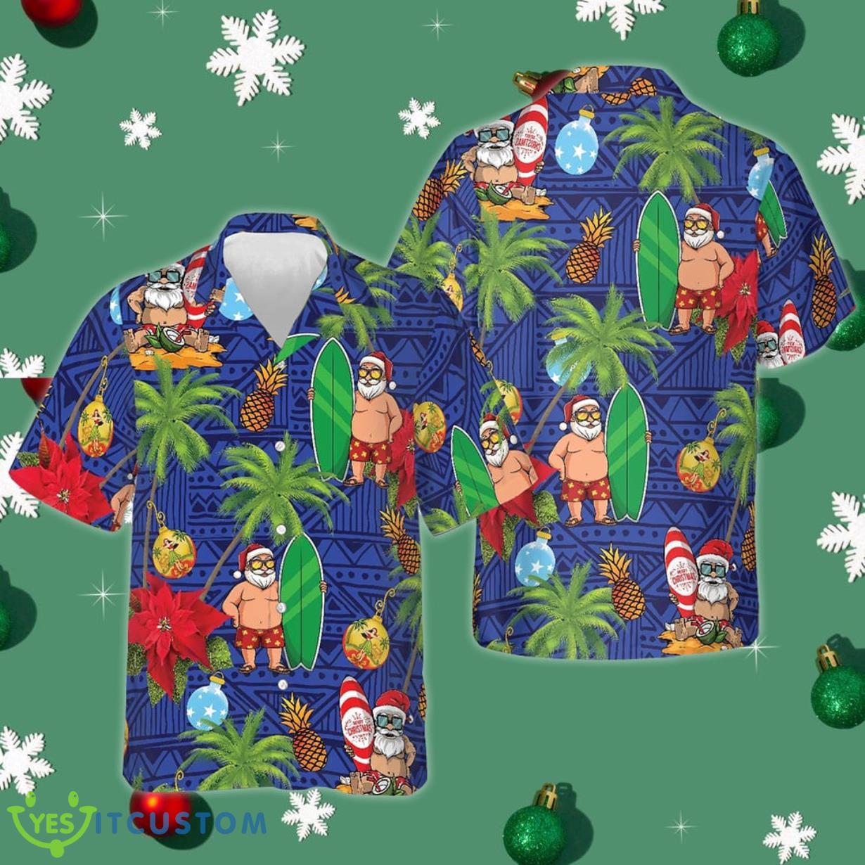 Merry Christmas Santa Claus Hawaiian Shirt Summer Short Sleeve Shirts Gift Ideas For Husband Product Photo 1