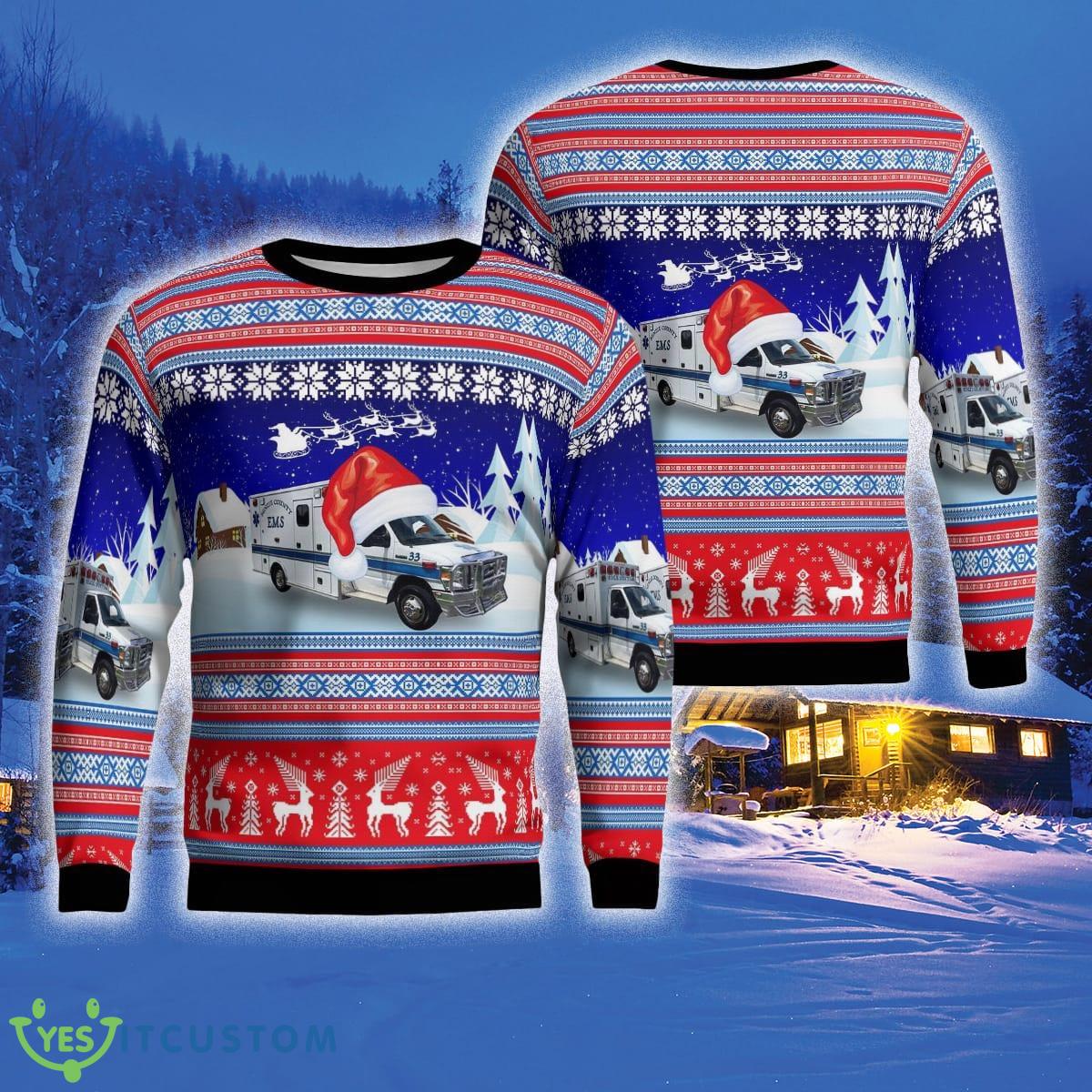 Michigan Benzie County EMS 3D Sweater For Men And Women Gift For Christmas - Michigan, Benzie County EMS Ugly Sweater_1
