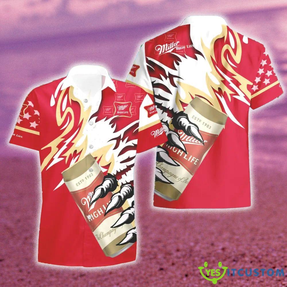 Miller High Life Monster Claw Gift Hawaiian Set Shirt And Short Summer Beach - Miller High Life Monster Claw Hawaiian Shirt And Short_1