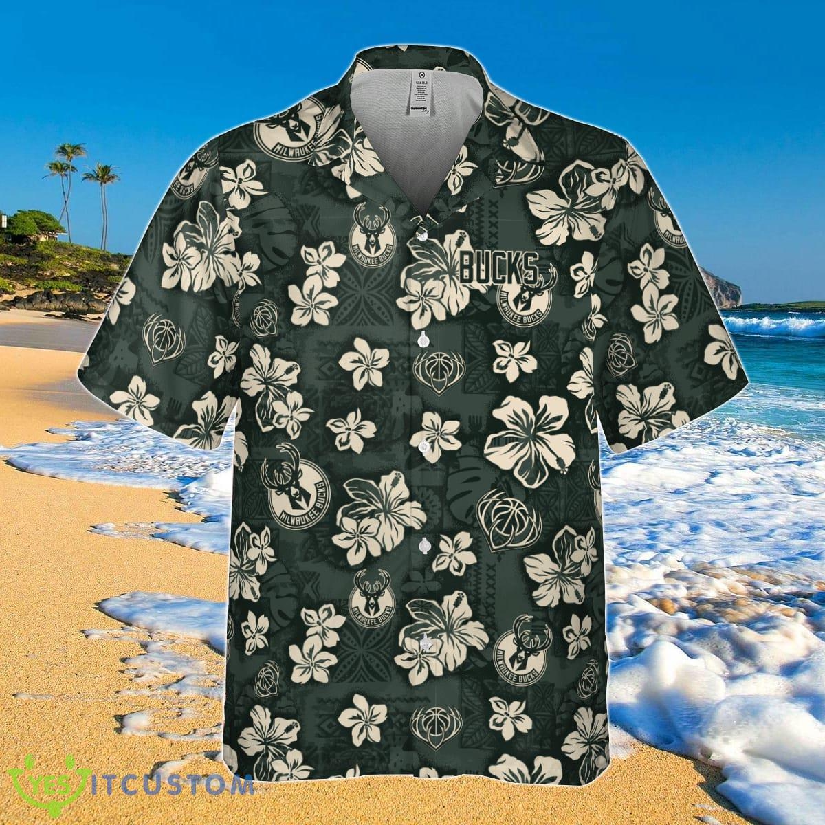 Milwaukee Bucks Flower Pattern 3D Hawaiian Shirt Best Gift For Men And Women Product Photo 2