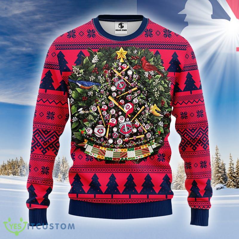 MLB Logo Minnesota Twins Tree Ball Ugly Christmas Sweater For Men And Women - MLB Minnesota Twins Tree Ball Ugly Christmas Sweater_1