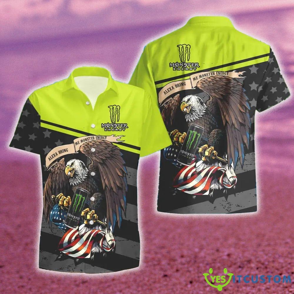 Monster Energy Eagle American Flag Gift Hawaiian Set Shirt And Short Summer Beach - Monster Energy Eagle American Flag Hawaiian Shirt And Short_1