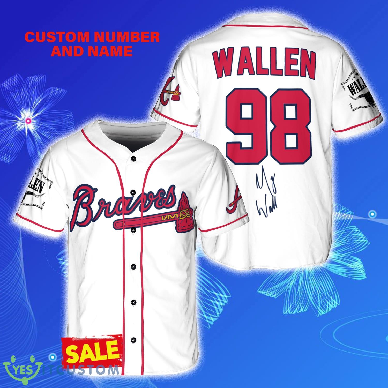 Morgan Wallen 98 Braves Custom Number And Name White Jersey Baseball Shirt - Morgan Wallen 98 Braves Custom Number And Name White Jersey Baseball Shirt