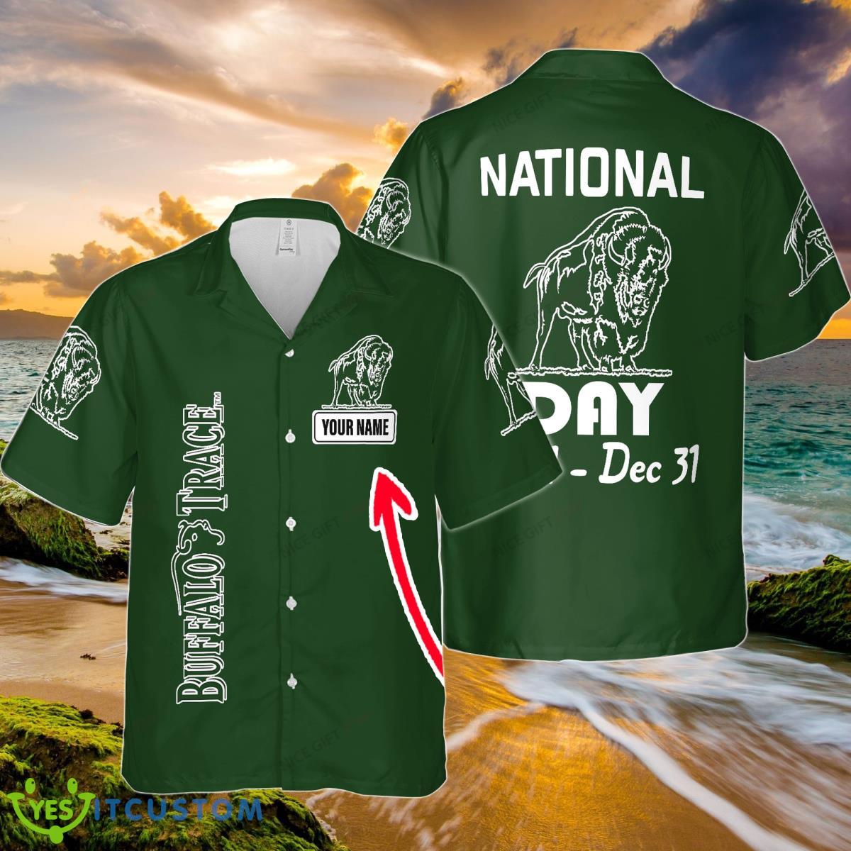 National Buffalo Trace Day Jan 1 – Dec 31 Custom Name Hawaiian Shirt Product Photo 1